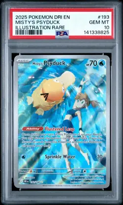 2025 POKEMON DRI EN MISTY'S PSYDUCK ILLUSTRATION RARE PSA 10 GEM - Image 1