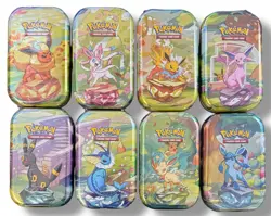 8 Pokemon TCG: Scarlet & Violet Prismatic Evolutions Mini Tins - Factory Sealed - Image 1