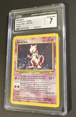2000 Pokemon Base Set Mewtwo Holo 10/102 NM CGC 7 💎 - Image 2