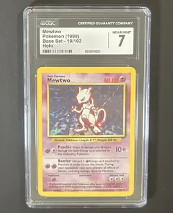 2000 Pokemon Base Set Mewtwo Holo 10/102 NM CGC 7 💎 - Image 3