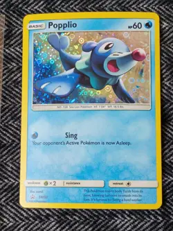 2016 Pokemon Trading Card Game Sun & Moon Promo card featuring Popplio. - Image 1