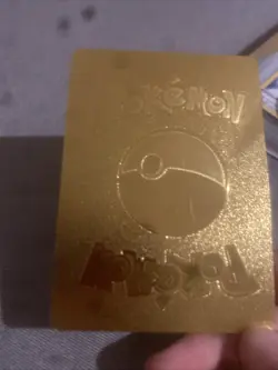 Pikachu Mega Lucario Tag Cosplay Gold Foil Fan Art Display Card NM/M - Image 2