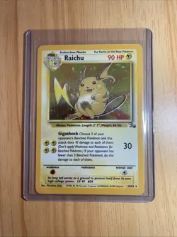 Pokemon TCG Raichu Fossil 14/62 Holo Rare 90 HP Stage 1 1999 Vintage Card - Image 1