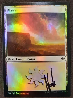 MTG FOIL Plains- Signed -Fate Reforged Magic the Gathering Card #176 - Image 1