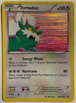 Tornadus Holo Rare 108/113 Legendary Treasures LP Pokemon TCG - Image 1