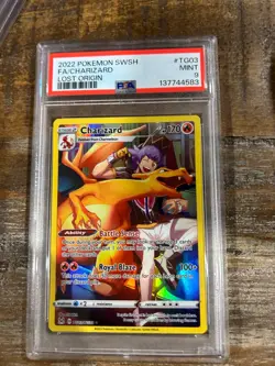 POKEMON 2022 Lost Origin Full Art CHARIZARD #TG03 PSA 9 Mint RARE - Image 1