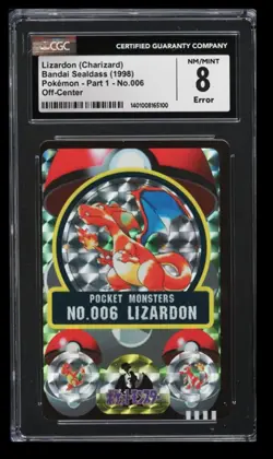 1998 Bandai Sealdass Part 1 Lizardon (Charizard) CGC 8 Japanese #006 Prism Holo - Image 1