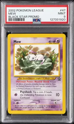 2002 POKEMON LEAGUE PROMO BLACK STAR #47 MEW PSA 9 - Image 1