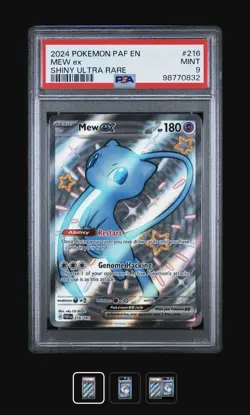Pokemon TCG Mew EX 216/091 Paldean Fates Full Art Shiny Ultra Rare PSA 9 - Image 1
