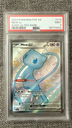 Pokemon TCG Mew EX 216/091 Paldean Fates Full Art Shiny Ultra Rare PSA 9 - Image 3