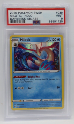 2020 Pokemon SWSH Darkness Ablaze Holo Rare #039 - PSA Mint 9 - MILOTIC - Image 1