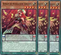 yugioh 3x Refrain die musikalische Sangerin LEDE-DE009 COMMON 1AUFLAGE DEUTSCH - Image 1