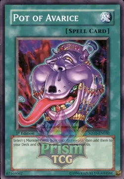 1st Ed Pot of Avarice SD10-EN030 Yugioh - Image 1