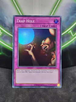 Yugioh Trap Hole LOB-EN058 Super Rare 25th Anniversary NM - Image 1