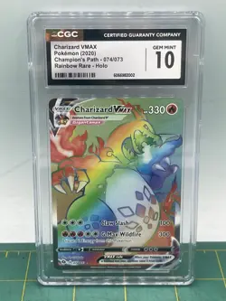 Charizard Champions Path 2020 VMAX Card 074/073 CGC Gem Mint 10 Pokemon TCG - Image 1