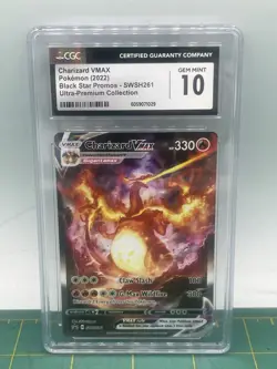 CGC 10 GEM MINT Charizard VMAX 2022 Black Star Promos SWSH261 UPC Pokemon Card - Image 1
