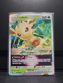 Leafeon Vstar SWSH195 NM Full Art Promo Rare Pokemon Card - Image 1