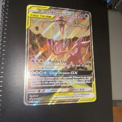 Pokemon TCG Jumbo Espeon & Deoxys GX SM240 Black Star Promo Card LP-NM - Image 2