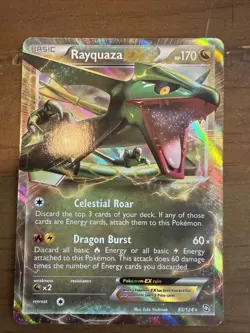 Pokemon TCG Rayquaza EX BW Dragons Exalted Holofoil Card 85/124 Ultra Rare - Image 1
