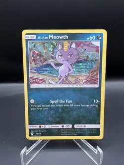 Alolan Meowth 10/12 - McDonald's Promo Holo Pokemon Card MP - Image 1