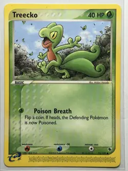 Treecko Ruby and Sapphire 75/109 LP-NM Pokemon card - Image 1