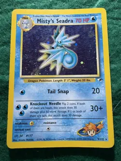 Pokemon TCG Misty's Seadra Prerelease Card 9/132 Gym Heroes Series MP - Image 1