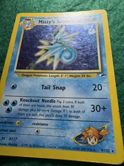 Pokemon TCG Misty's Seadra Prerelease Card 9/132 Gym Heroes Series MP - Image 3
