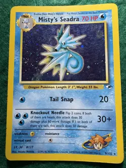 Pokemon TCG Misty's Seadra Prerelease Card 9/132 Gym Heroes Series MP - Image 5