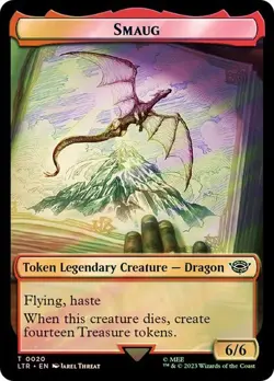 MTG - There and Back Again - Silver Foil & Surge Foil Smaug Token - LOTR - Magic - Image 2