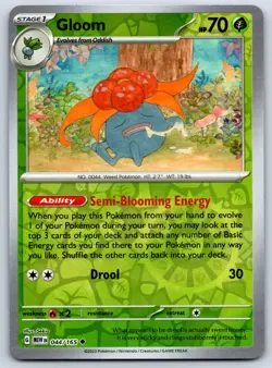 Gloom - Reverse Holo - Scarlet Violet 151 MEW 044/165 Pokemon Card - Image 1