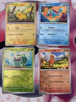 Pokemon 151 Costco Cosmos Holo Promo Set: Pikachu Squirtle Charmander Bulbasaur - Image 1