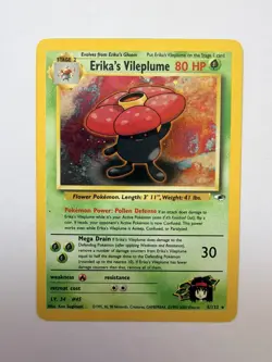 Pokemon TCG Erika's Vileplume Holo Rare Gym Heroes 5/132 Played Condition - Image 1