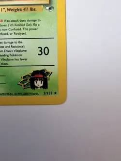Pokemon TCG Erika's Vileplume Holo Rare Gym Heroes 5/132 Played Condition - Image 2