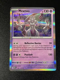 Mewtwo 150/165 Holo Rare Scarlet & Violet 151 Pokemon TCG LP - Image 1