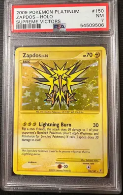 Pokemon Platinum Zapdos 150/147 Supreme Victors Holo PSA 7 - Image 1