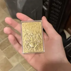 Pokemon 1999 Burger King Charizard 23 Karat Gold Plated With Ball Container - Image 1