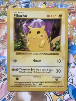 Pikachu 1999 Base Set Red Cheeks “Shadowless 58/102 Pokemon TCG - Image 1