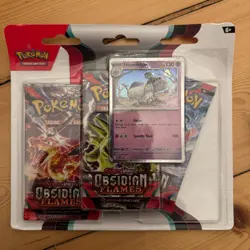 Pokemon S&V Obsidian Flames Triple Blister Pack Houndstone - New & Sealed - Image 1