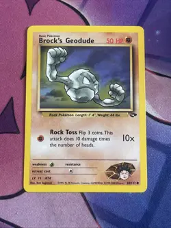 Brock's Geodude ⭐ 68/132 Common Gym Challenge 2000 Pokemon MP - Image 1