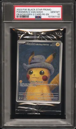 2023 POKEMON SVP POKEMON X VAN GOGH PROMO #085 PIKACHU WITH GREY FELT HAT PSA 10 - Image 1