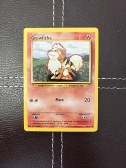 Pokemon TCG - Growlithe - 28/102 - Unlimited Base Set - NM Uncommon (1999) - Image 1