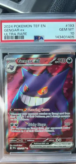 Pokemon Gengar ex Ultra Rare Holo 193/162 SV05 Temporal Forces PSA 10 - Image 1