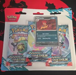 Journey Together 3-Pack Blister – Scrafty Promo – Sealed Pokemon 2025 - Image 1