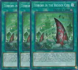 Yugioh - Terrors in the Hidden City x 3 - 1st Edition Super Rare NM - Free Holo - Image 1
