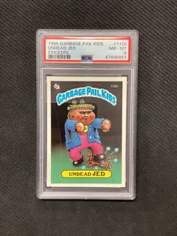 PSA 8 1986 Garbage Pail Kids 1986 Garbage Pail Kids Stickers #112b Undead Jed - Image 1