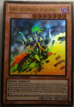 Yugioh Gorz The Emissary of Darkness GLD5-EN024 Ghost Rare - Image 1