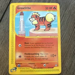 Growlithe 80/147 Common Non Holo Aquapolis Pokemon Card NM/MP - Image 1
