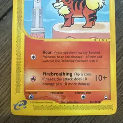 Growlithe 80/147 Common Non Holo Aquapolis Pokemon Card NM/MP - Image 4