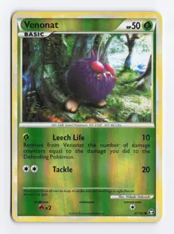 Venonat 81/102 Reverse Holo Common Triumphant Pokemon Card LP+ - Image 1