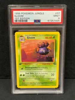 1999 POKEMON JUNGLE 1ST EDITION UNCOMMON #37 GLOOM PSA MINT 9 SET BREAK - Image 1